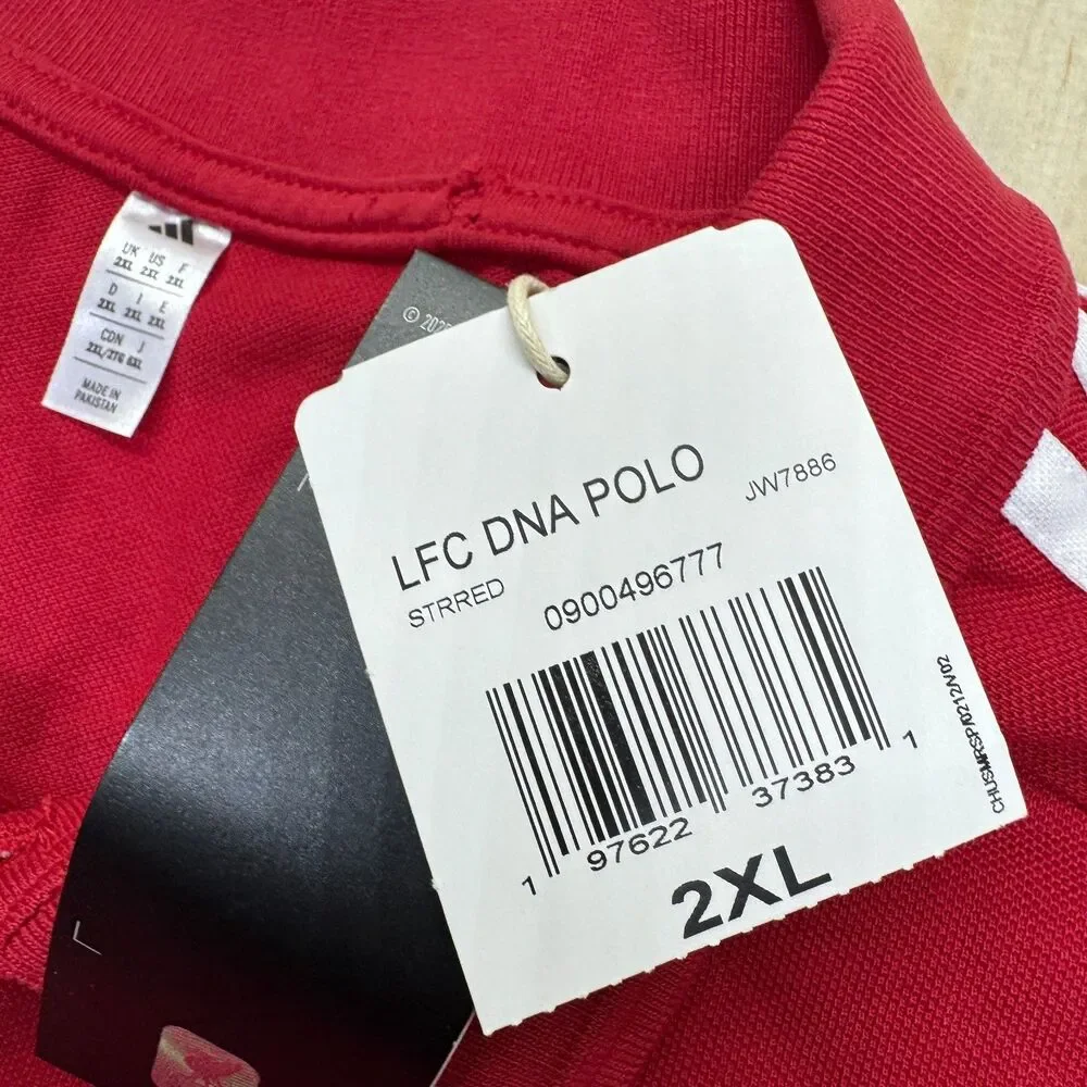 NEW Liverpool FC Adidas DNA Short Sleeve Polo Shirt Red Mens Sz 2XL JW7886
